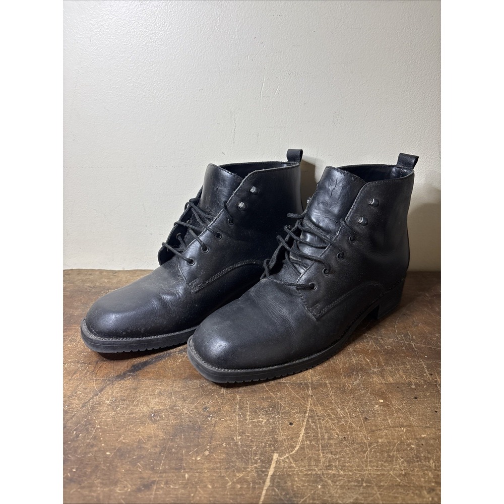 Vtg Black Lace Up Cobbie Cuddlers Booties Women's 7 1/2